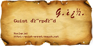 Guist Árpád névjegykártya